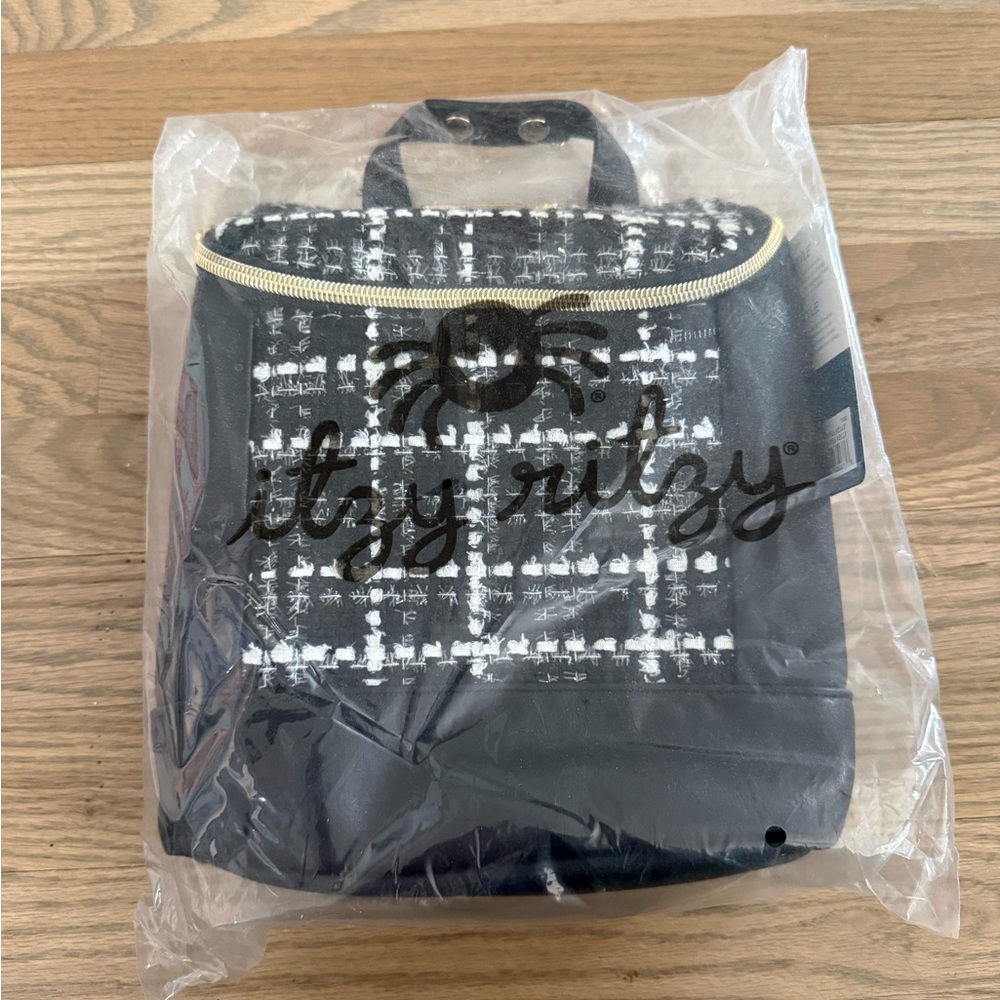 Itzy Ritzy Black and White Tweed Baby Bag Backpack